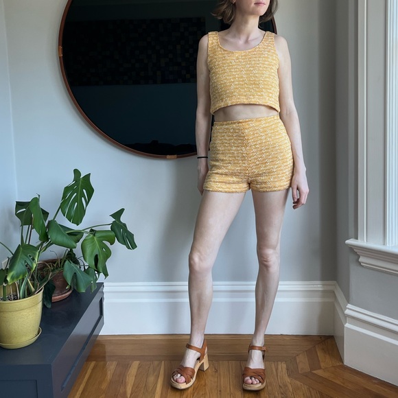 Pants & Jumpsuits 197s Knit Hot Pants Set Poshmark